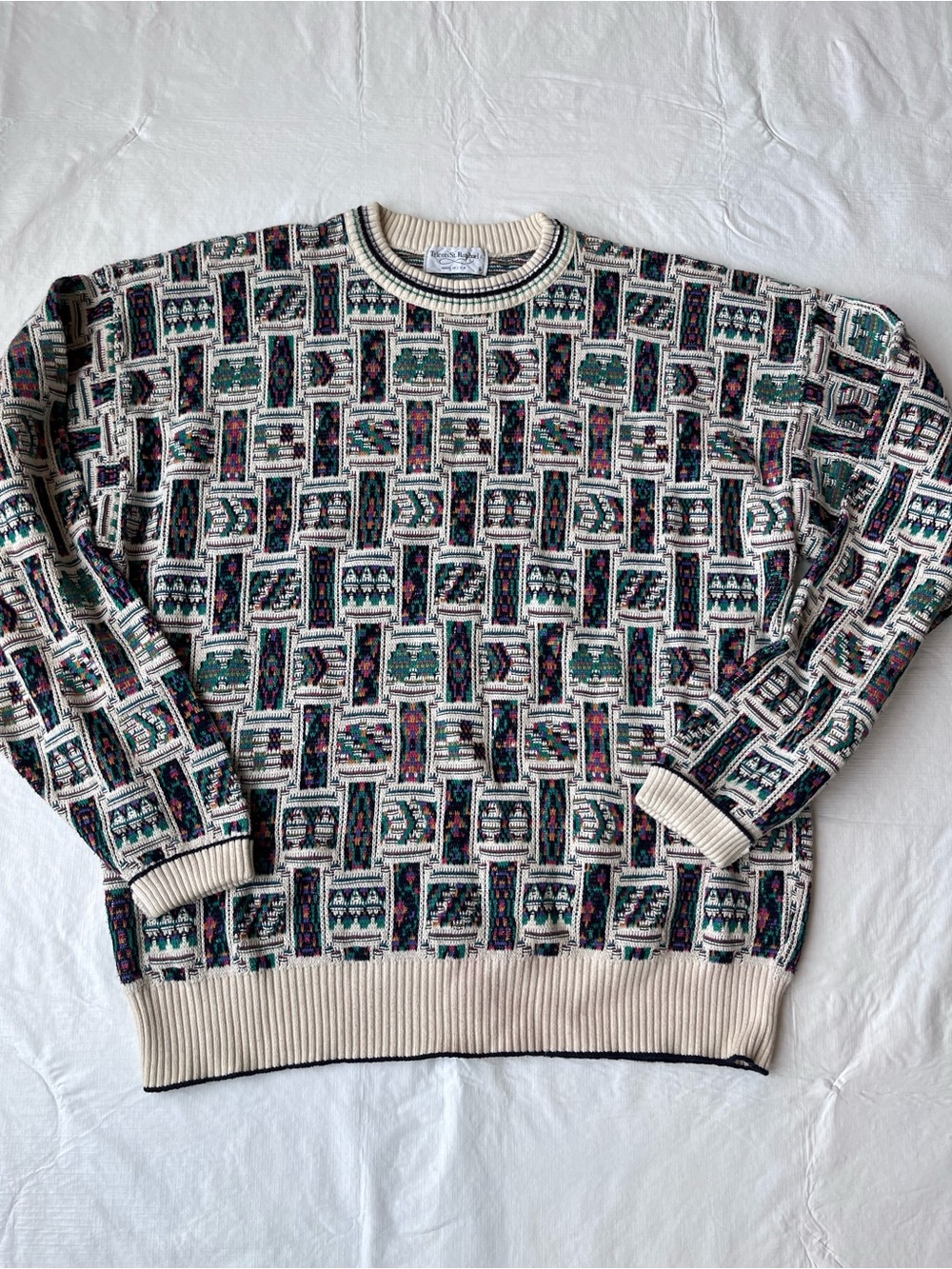 Vintage Tricots St. Raphael 100% Cotton Grandpa Sweater